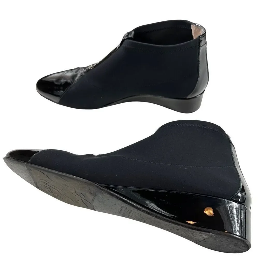 Taryn Rose Women's Camila Demi-Wedge Patent Leather Booties